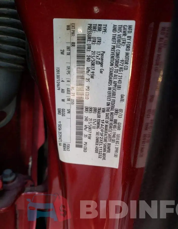 1FADP3F2XEL113232 Photo# 12