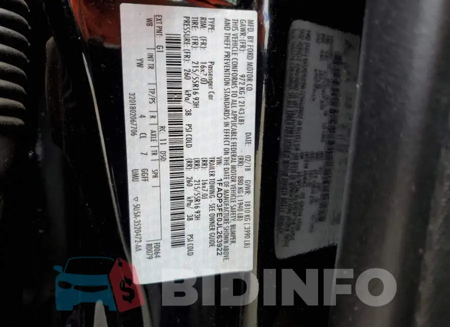 1FADP3FE0JL263922 Photo# 12