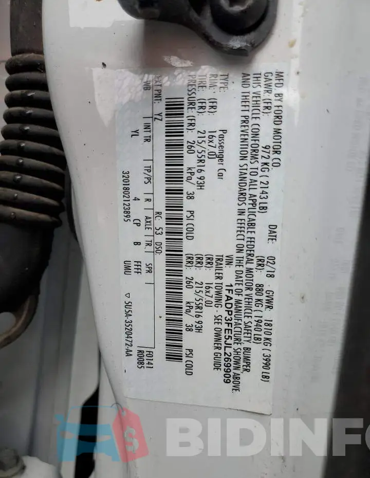 1FADP3FE5JL269909 Photo# 13