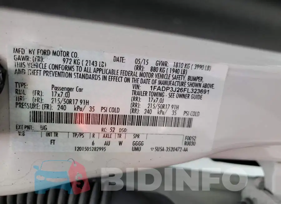 1FADP3J26FL323691 Photo# 12