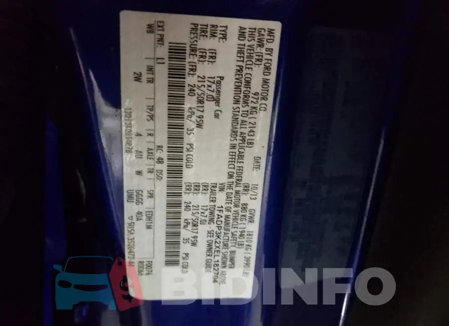 1FADP3K2XEL182704 Photo# 14