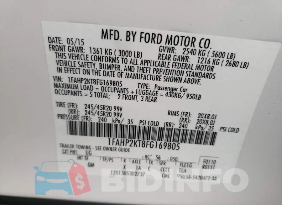 1FAHP2KT8FG169805 Photo# 13