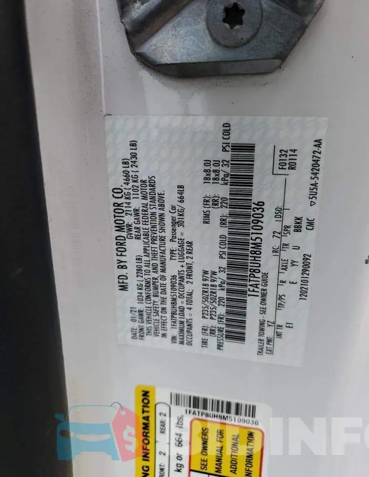 1FATP8UH8M5109036 Photo# 12