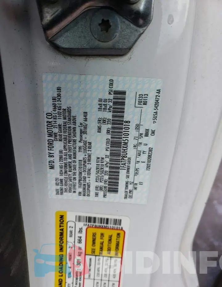 1FATP8UHXM5101018 Photo# 12