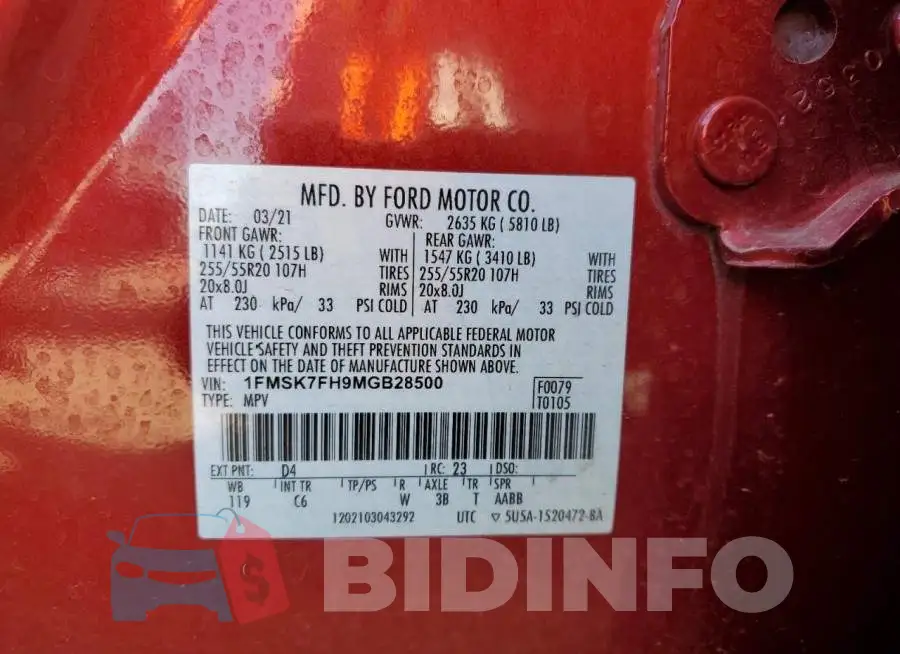 1FMSK7FH9MGB28500 Photo# 12