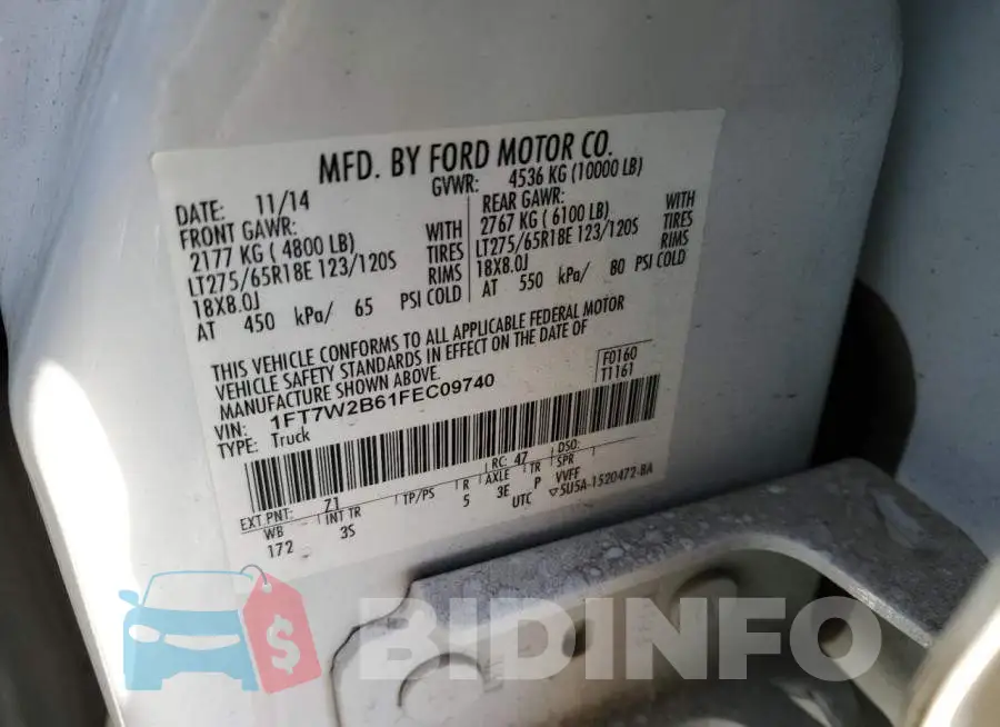 1FT7W2B61FEC09740 Photo# 12