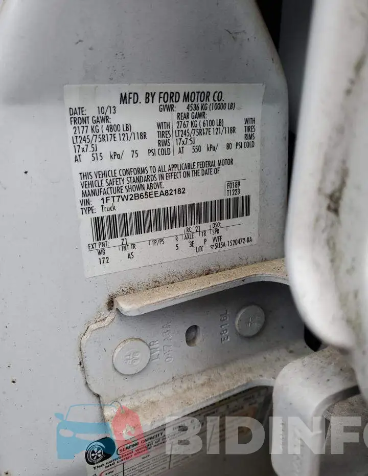 1FT7W2B65EEA82182 Photo# 12