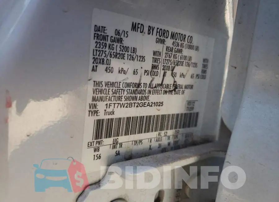 1FT7W2BT2GEA21025 Photo# 12