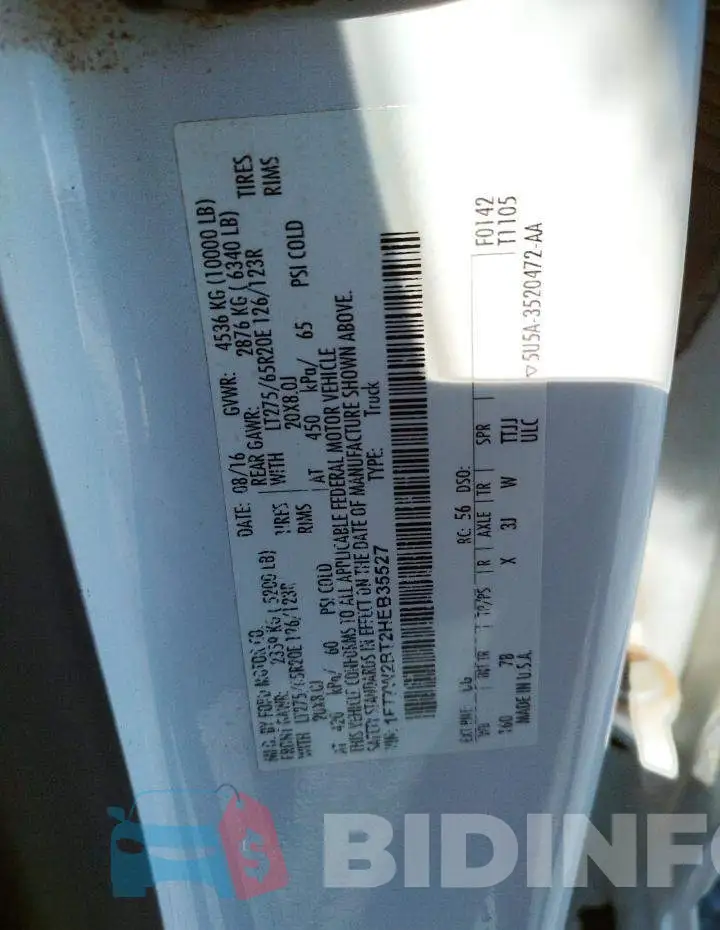 1FT7W2BT2HEB35527 Photo# 12