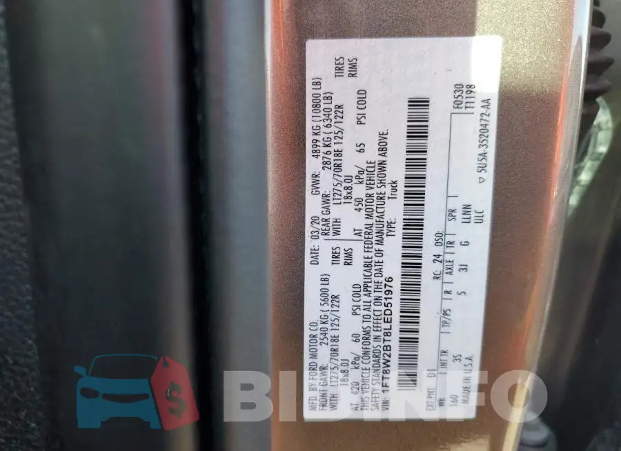 1FT8W2BT8LED51976 Photo# 13