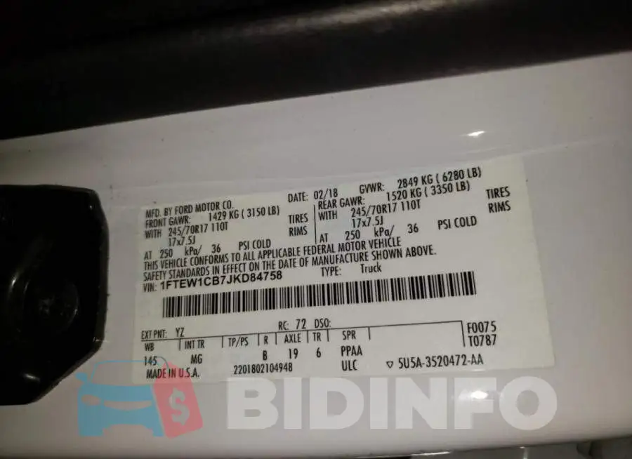 1FTEW1CB7JKD84758 Photo# 13