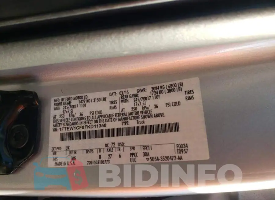 1FTEW1CF8FKD11358 Photo# 12