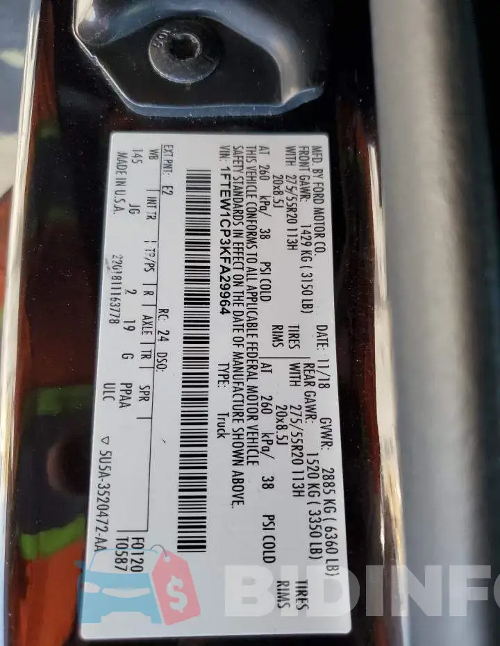 1FTEW1CP3KFA29964 Photo# 12
