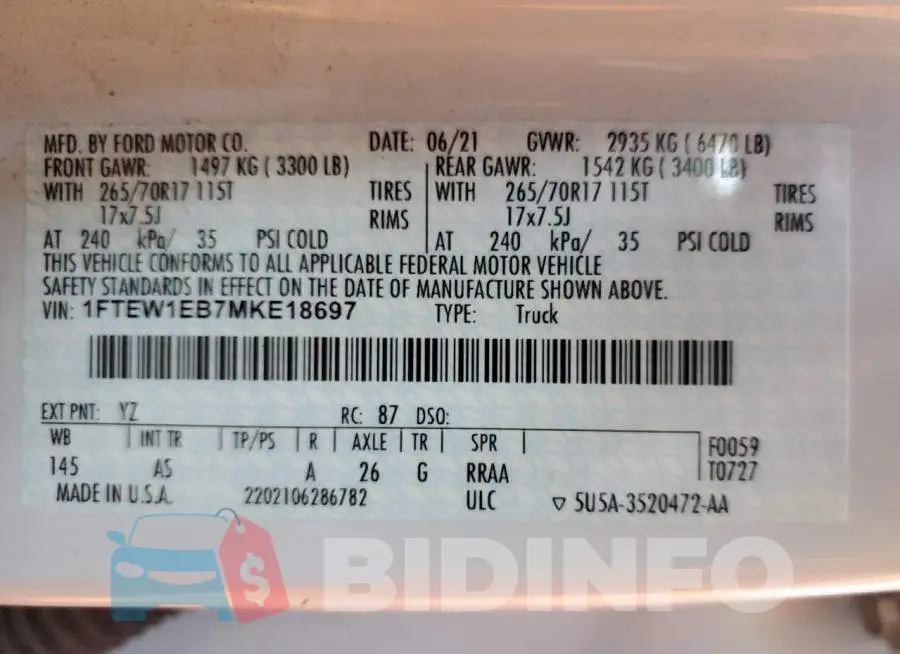 1FTEW1EB7MKE18697 Photo# 13