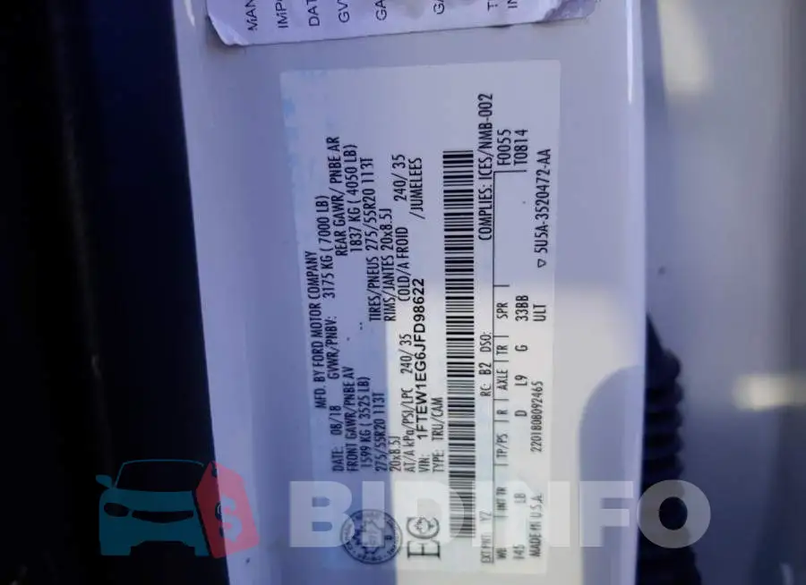 1FTEW1EG6JFD98622 Photo# 12