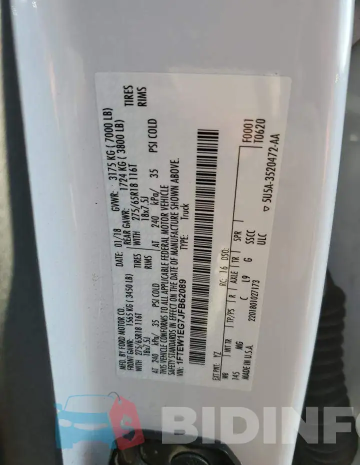 1FTEW1EG7JFB62089 Photo# 12