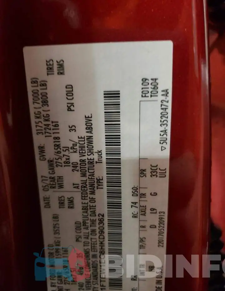 1FTEW1EG8HKD90362 Photo# 12