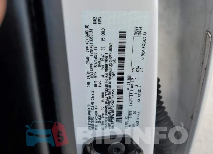 1FTEW1EP2KKF23351 Photo# 12