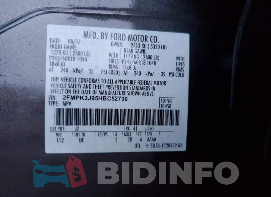 2FMPK3J95HBC52730 Photo# 12