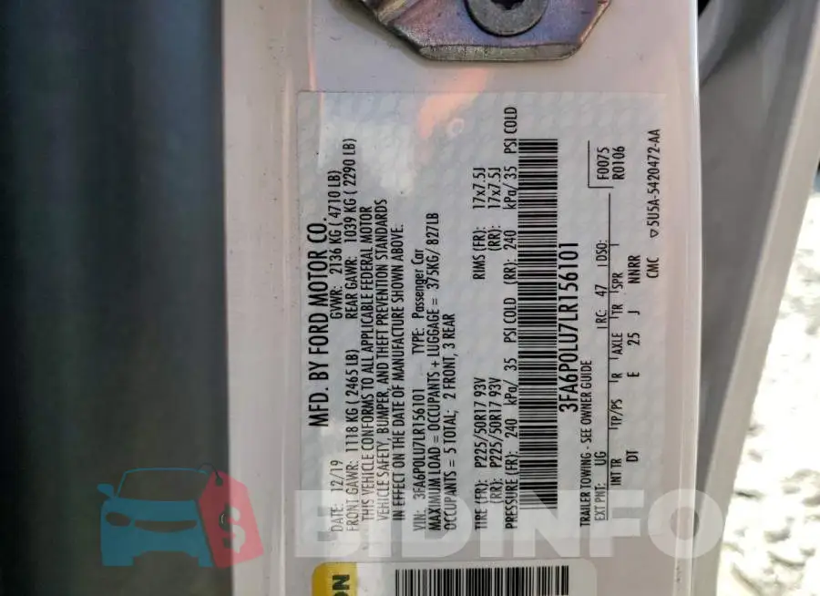3FA6P0LU7LR156101 Photo# 12