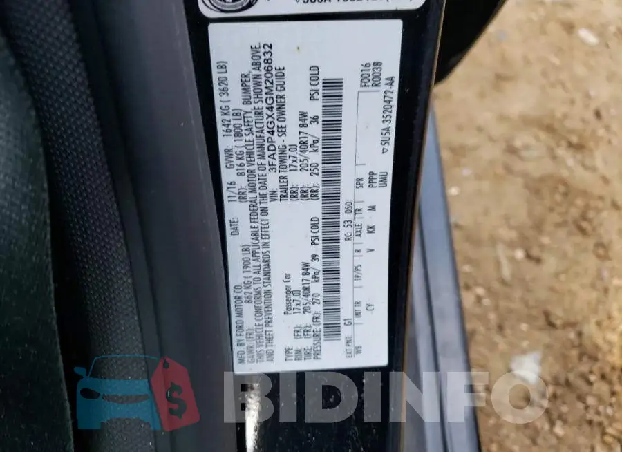 3FADP4GX4GM206832 Photo# 12