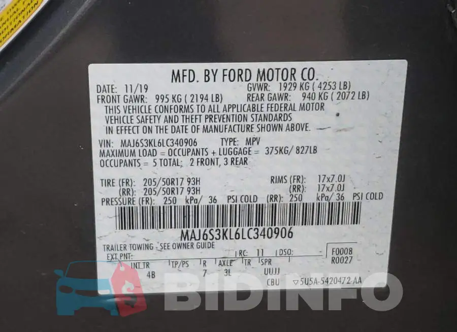 MAJ6S3KL6LC340906 Photo# 14