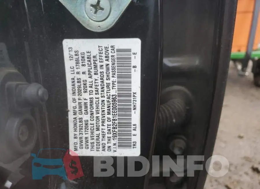 19XFB2F81EE005963 Photo# 12