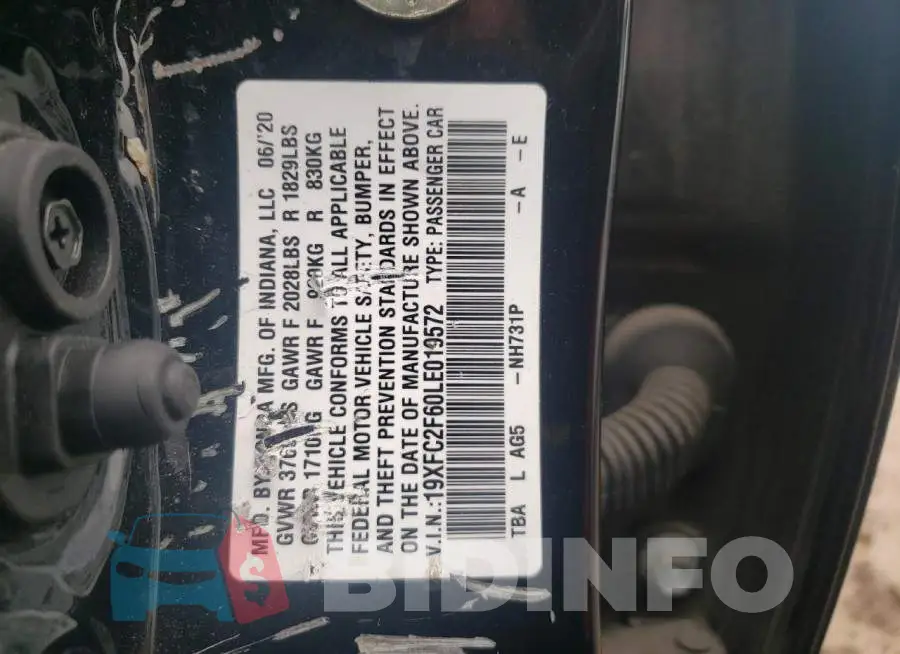 19XFC2F60LE019572 Photo# 13