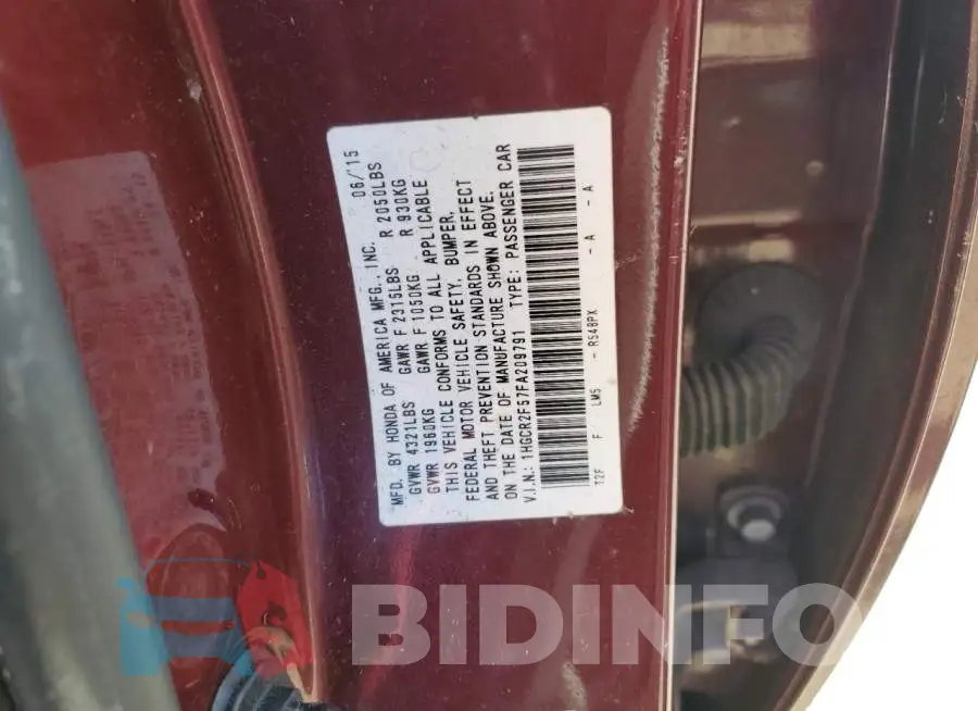 1HGCR2F57FA209791 Photo# 12