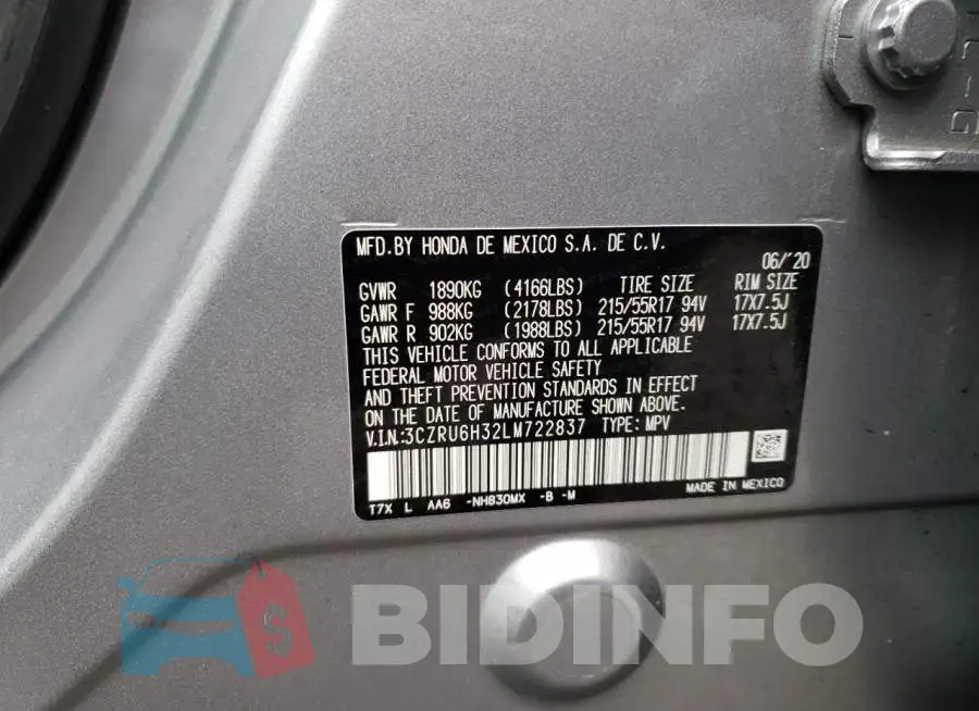 3CZRU6H32LM722837 Photo# 12