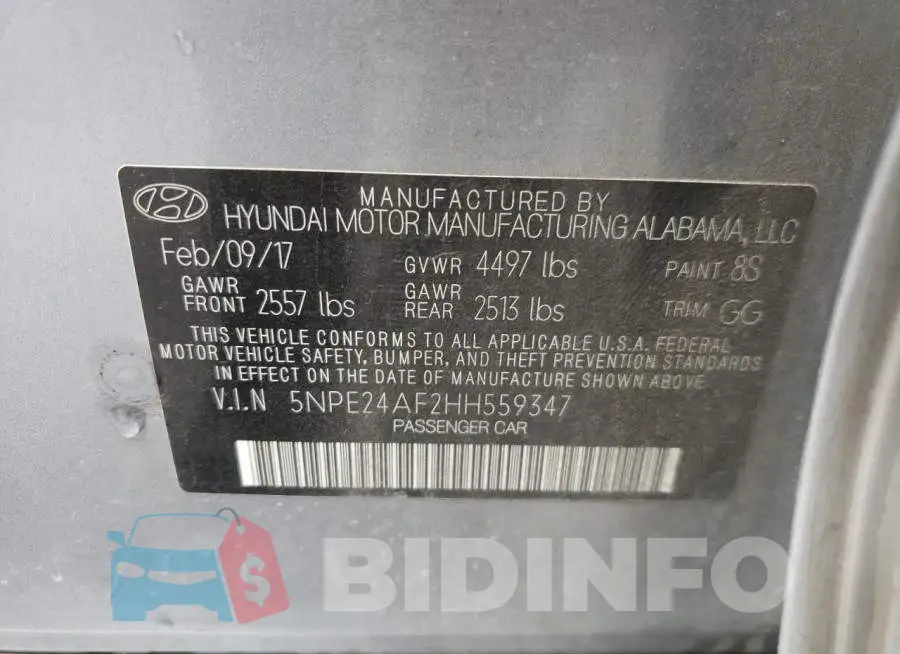 5NPE24AF2HH559347 Photo# 10