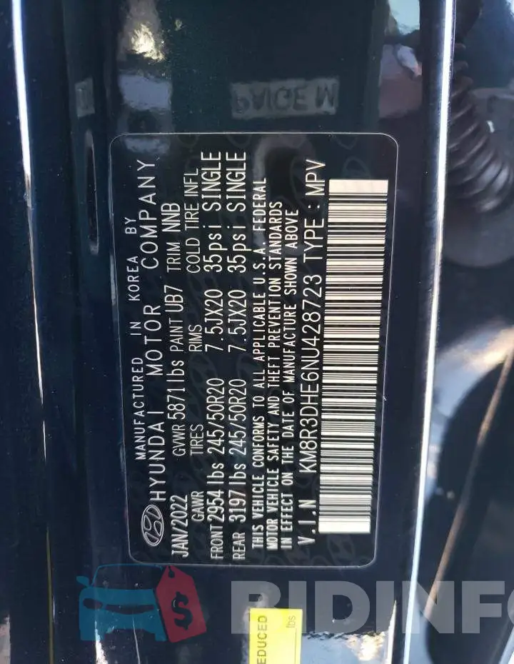 KM8R3DHE6NU428723 Photo# 14
