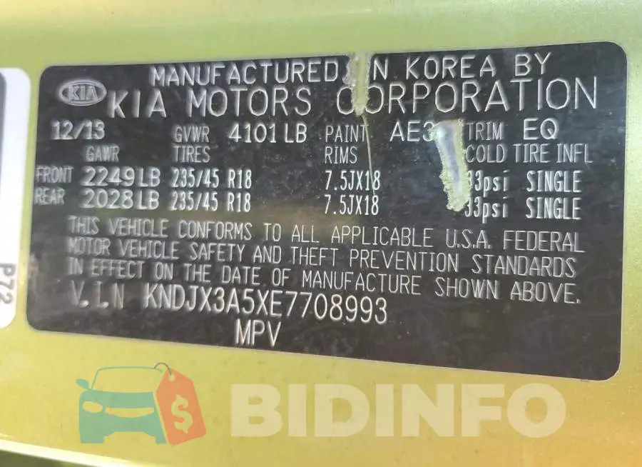 KNDJX3A5XE7708993 Photo# 12