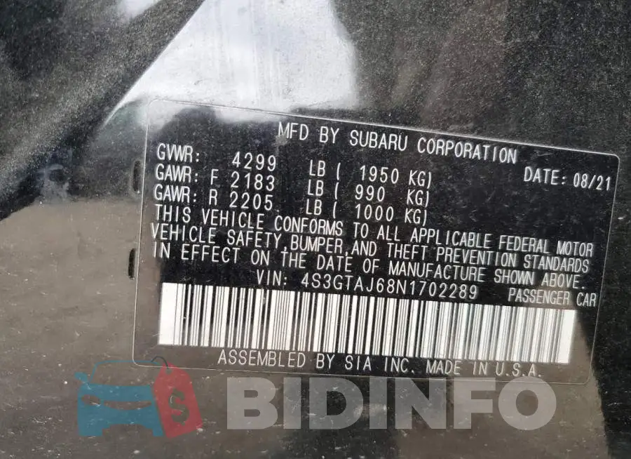 4S3GTAJ68N1702289 Photo# 12