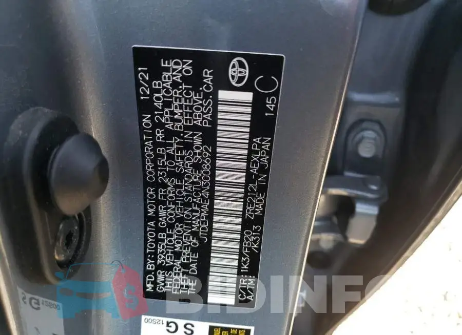 JTDEPMAE4N3008692 Photo# 12
