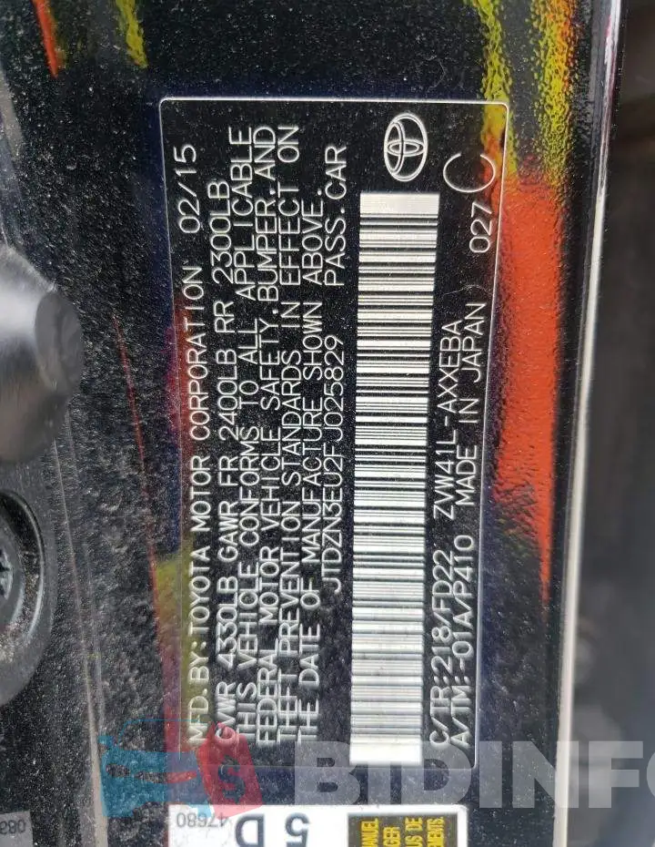 JTDZN3EU2FJ025829 Photo# 13