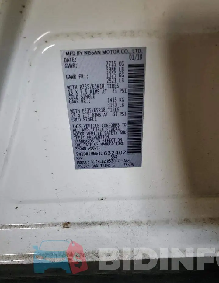 5N1DR2MM6JC632402 Photo# 13