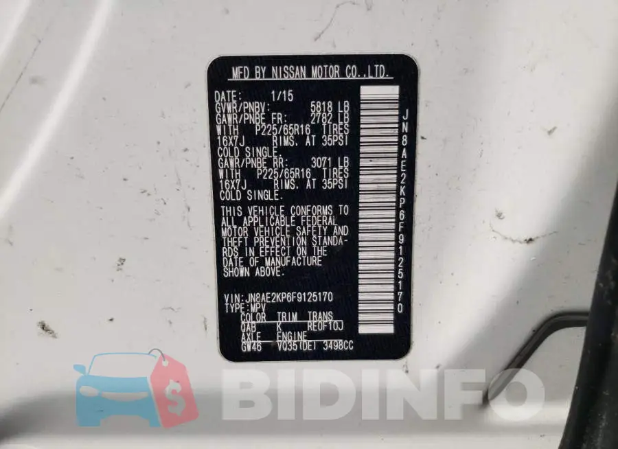 JN8AE2KP6F9125170 Photo# 13
