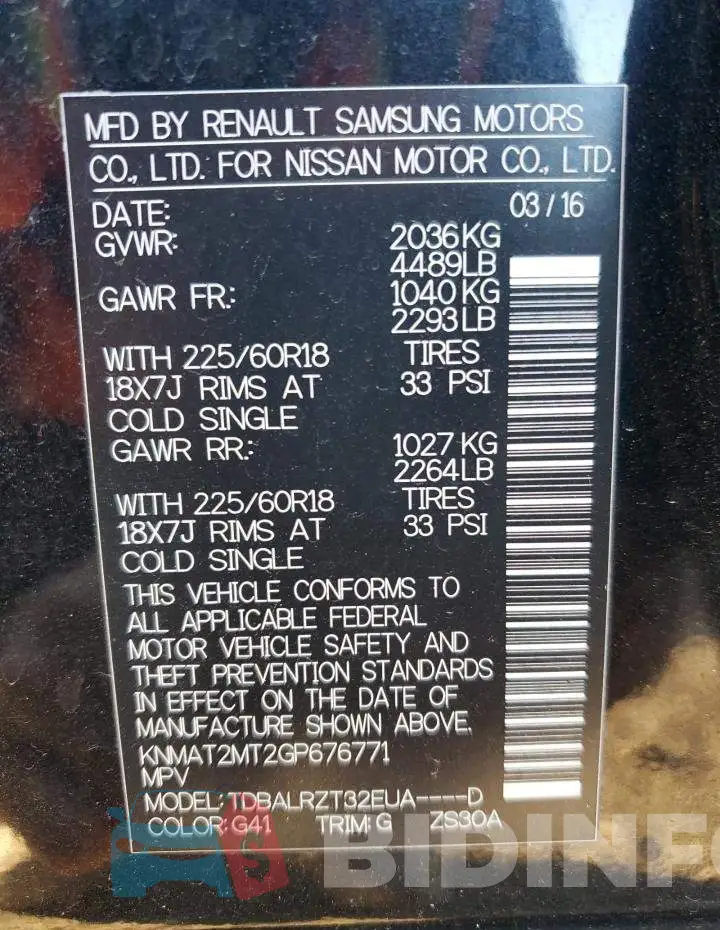 KNMAT2MT2GP676771 Photo# 13