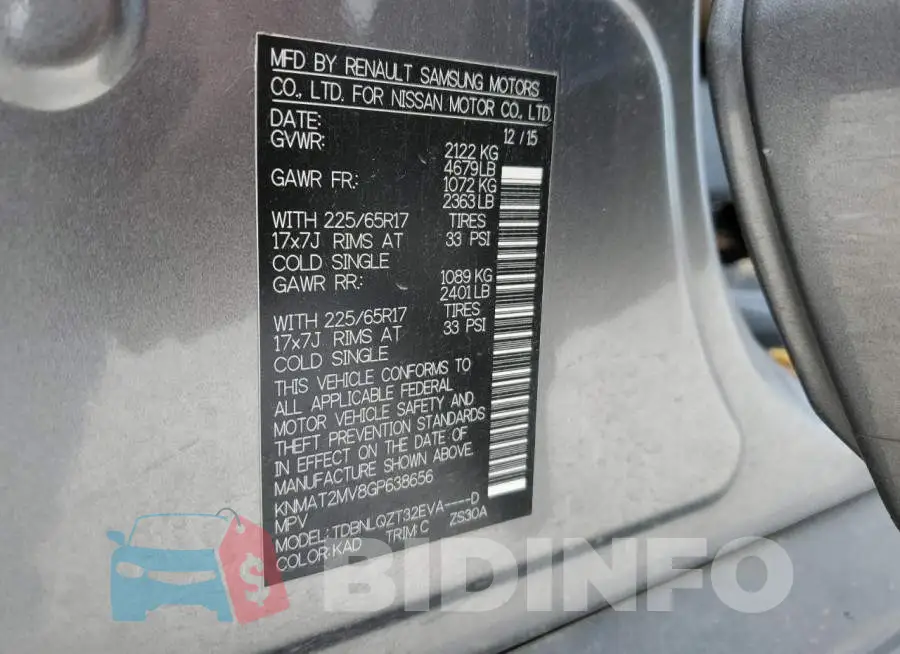 KNMAT2MV8GP638656 Photo# 13