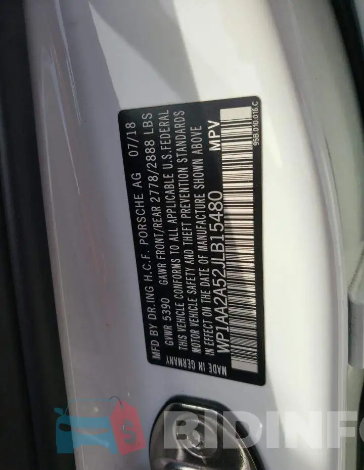 WP1AA2A52JLB15480 Photo# 13