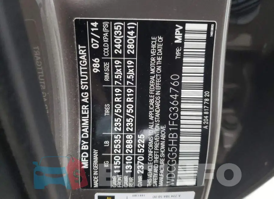 WDCGG5HB1FG364760 Photo# 14
