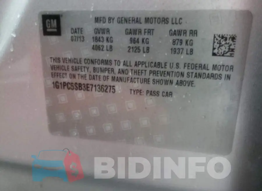 1G1PC5SB3E7136275 Photo# 13