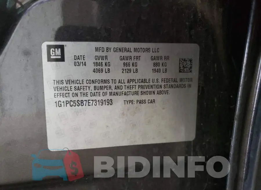1G1PC5SB7E7319193 Photo# 12
