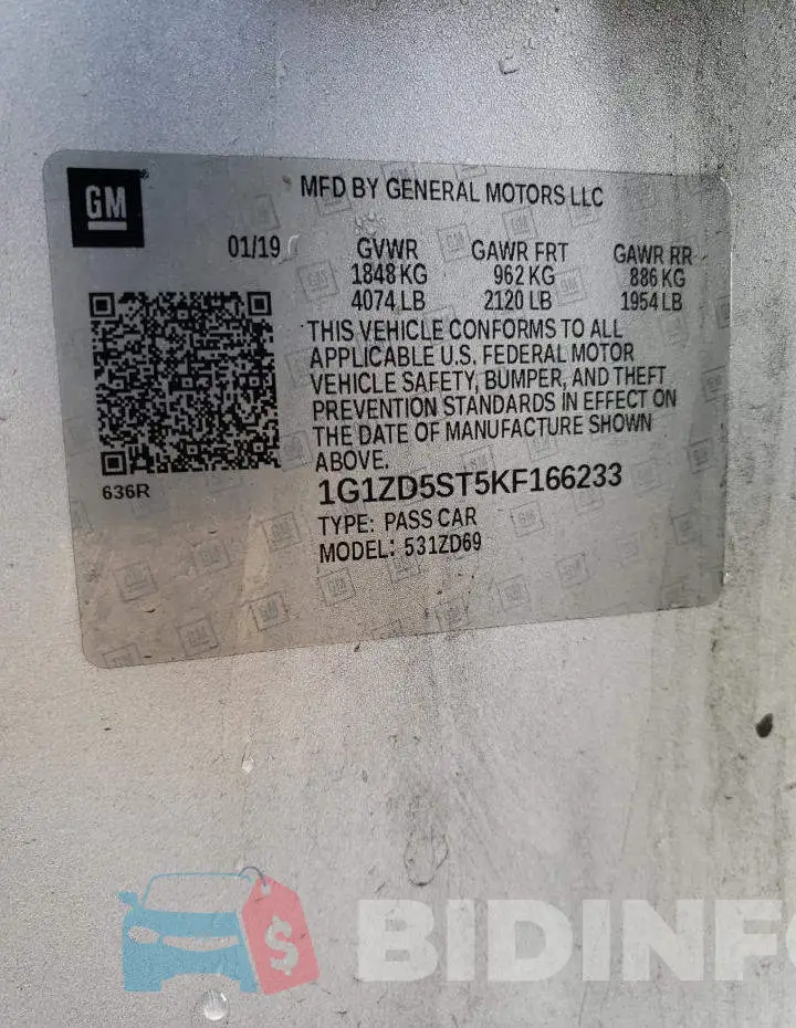 1G1ZD5ST5KF166233 Photo# 12