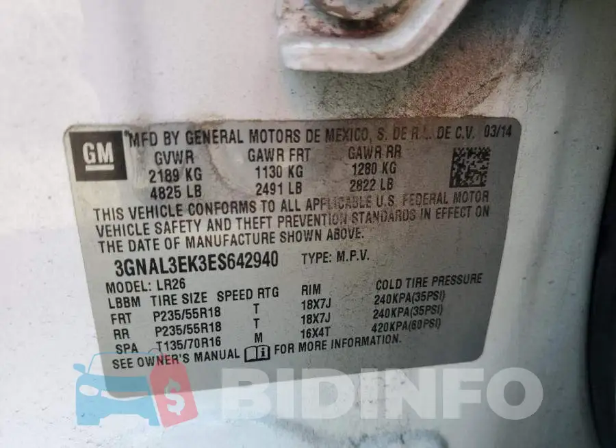 3GNAL3EK3ES642940 Photo# 14