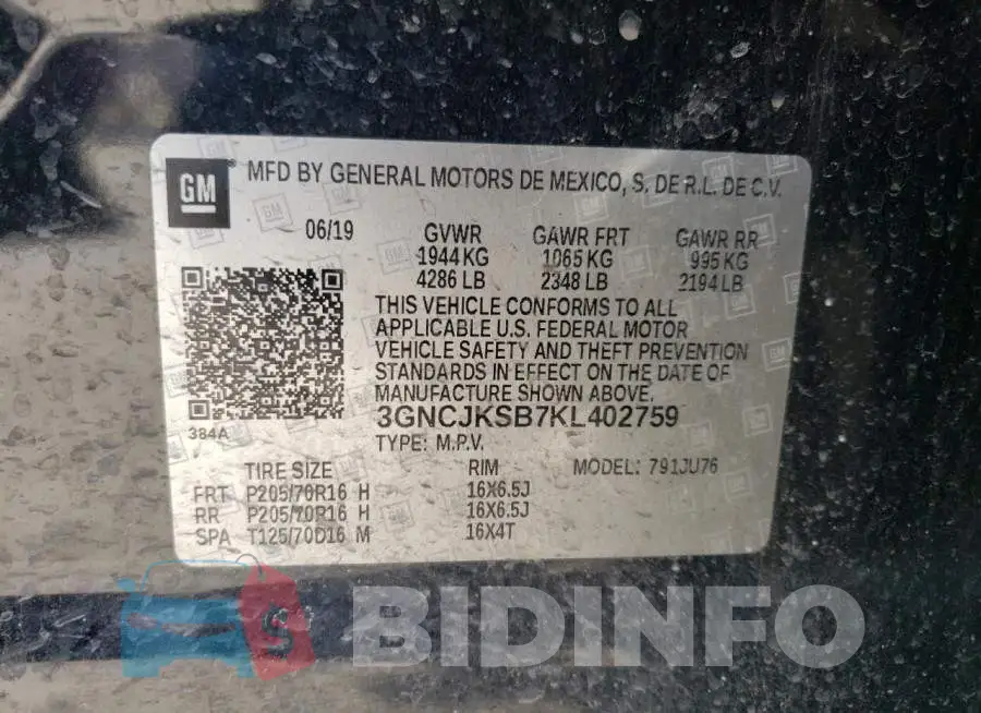 3GNCJKSB7KL402759 Photo# 14