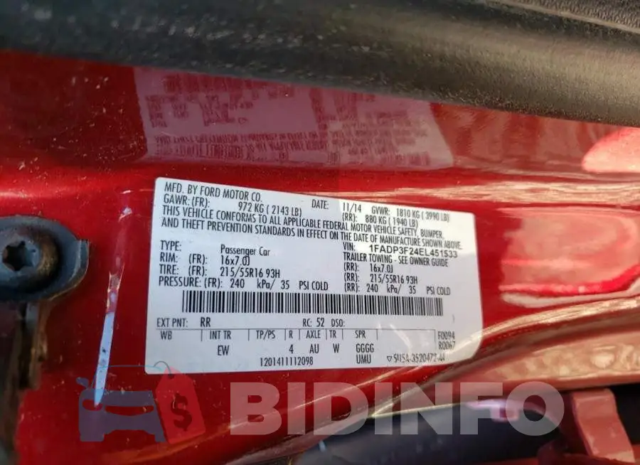 1FADP3F24EL451533 Photo# 12