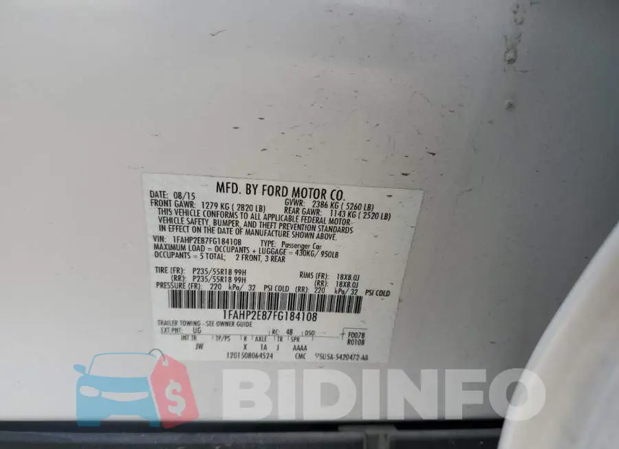 1FAHP2E87FG184108 Photo# 12