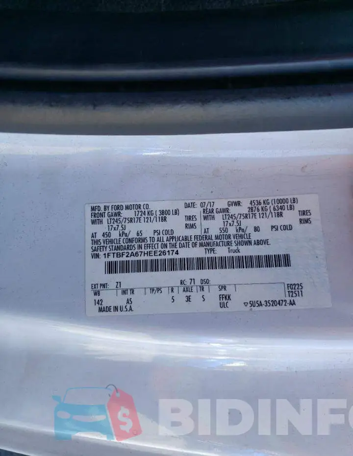 1FTBF2A67HEE26174 Photo# 10